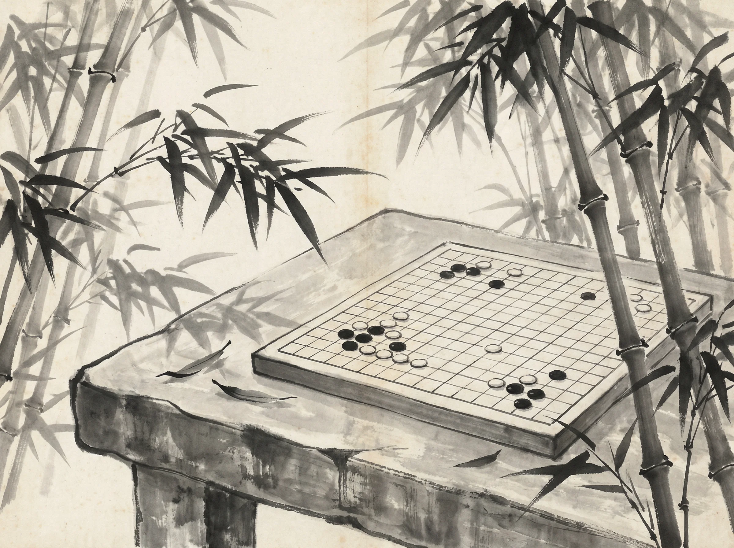 竹林棋盘上的 盛世棋牌2 经典布局